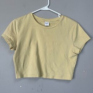 TNA Aritzia yellow crop top